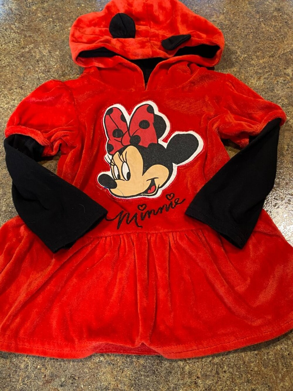 24 MO Disney Baby Minnie Mouse Red Hooded Dress 🐭❤️